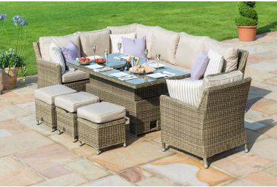 Maze Rattan Winchester Corner Dining Set With Rising Table and Armchair