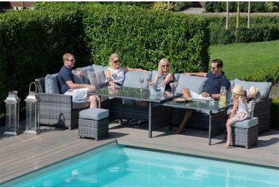 Casual Sofa Dining Set in Rattan Weave