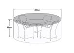 Maze Rattan 4 Seat Round Dining Set Garden Furniture Cover - Dimensions