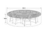 Maze Rattan 8 Seat Round Dining Set Garden Furniture Cover