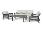 Maze New York 3 Seat Aluminium Garden Sofa Set - Dove Grey