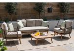 Bali Rope Weave 3 Seat Lounge Set / Grey & Oatmeal