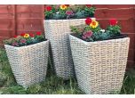 Maze Rattan Cotswold Shaped Trio Planters Set 
