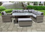 Niagara Deluxe XL Garden Corner Sofa Dining Set With Ice Bucket Rising Table and Armchair 