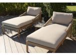 Maze - Martinique Double Sun Lounger Set With Side Table  - Beige Cushions