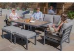Maze - Vancouver 3 Seat Aluminium Sofa Set with Rising Table & 2 Stools - Dove Grey