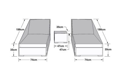 Maze Rattan Double Sunlounger Set Garden Furniture Cover Dimensions