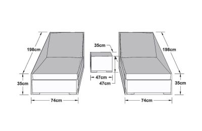 Maze Rattan Double Sunlounger Set Garden Furniture Cover Dimensions