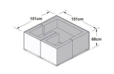 Maze Rattan 2 Seat Sofa Set Garden Furniture Cover  - Dimensions