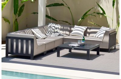 Maze - Aluminium Ibiza Medium Corner Sofa Set