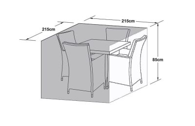 Maze Rattan 4 Seat Square Dining Set Garden Furniture Cover