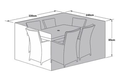 Maze Rattan 6 Seat Rectangular Dining Set Garden Furniture Cover