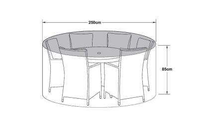 Maze Rattan 6 Seat Round Garden Dining Set - Garden Furniture Cover Dimensions
