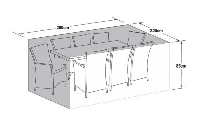 Maze Rattan - 8 Seat Rectangular Dining Set Garden Furniture Cover