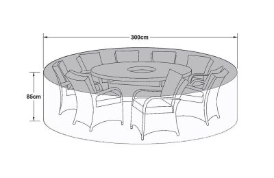 Maze Rattan 8 Seat Round Dining Set Garden Furniture Cover