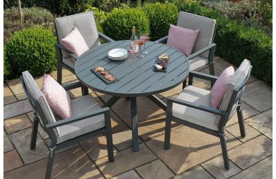 Maze Rattan New York 4 Seat Round Dining Set