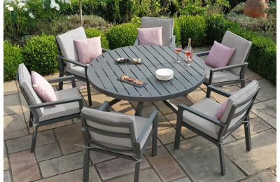 Maze - New York 6 Seat Round Dining Set - Dove Grey