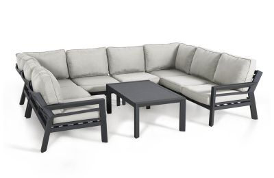 Maze New York U-Shaped  Garden Corner Sofa Set - Dove Grey