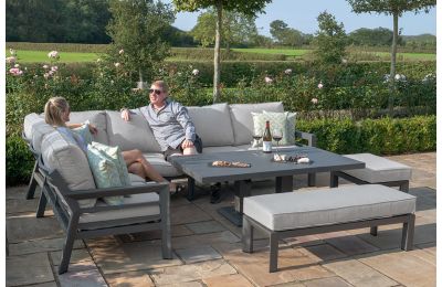 Maze Rattan New York Corner Sofa Dining Set With Rising Table 