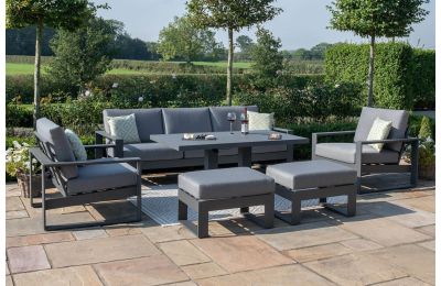 Maze Amalfi 3 Seat Sofa Set with Rising Table - Grey 