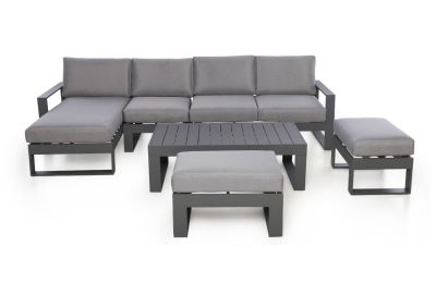 Maze Rattan Amalfi Chaise Sofa Set With Footstools