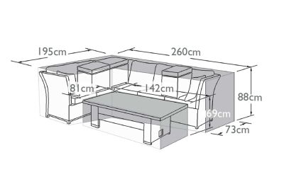 Maze Rattan Henley Corner Dining Set with Rising Table Garden Furniture Cover 