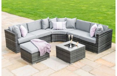Maze Rattan Barcelona Garden Corner Sofa Set with a Luxury Inset Ice Bucket Coffee Table