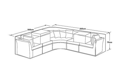 Maze Rattan Barcelona Corner Sofa Set  Cover - Cover Dimensions