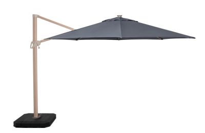 Maze Zeus 3.5M Round Wood Effect Cantilever Parasol with LED Lights
