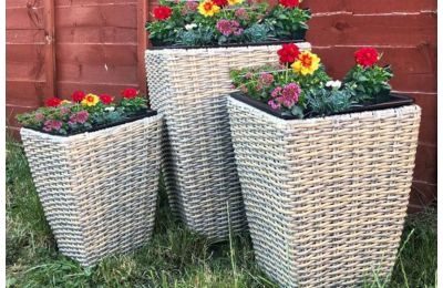 Maze Rattan Cotswold Shaped Trio Planters Set 