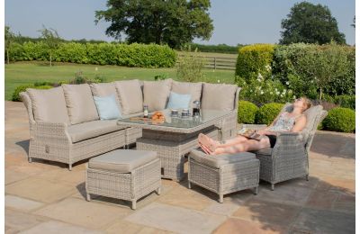 Maze Rattan Cotswolds Reclining Corner Sofa Dining Set With Rising Table 