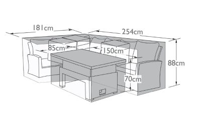 Maze Large Corner Dining Set with Rising Table Garden Furniture Cover