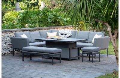 Maze Pulse Rectangula Corner Garden Dining Set With Rising Table