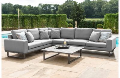 Maze Ethos Outdoor Fabric Large Garden Corner Sofa Set - Flanelle Colour