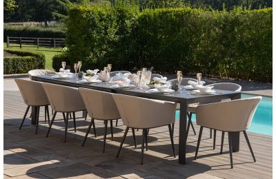 Maze - Outdoor Fabric Ambition 6 - 10 Seat Extending Dining Set + Free Cover