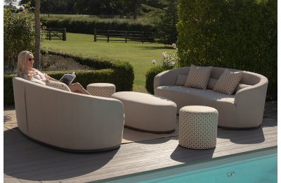 Maze - Ambition Curve 3 Seater Sofa Daybed With Curved Footstool 