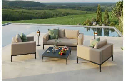 Maze - Outdoor Fabric Eve 2 Seat Sofa Set - Charcoal