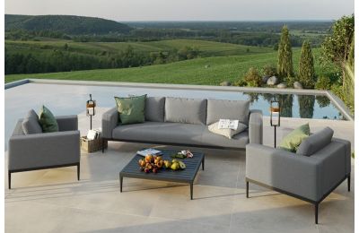 Maze - Outdoor Fabric Eve 3 Seat Garden Sofa Set - Flanelle