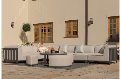 Maze Ibiza Large Corner Sofa Set With Round Coffee Table 