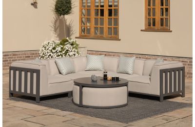 Maze Ibiza Small Corner Sofa Set With Round Coffee Table 