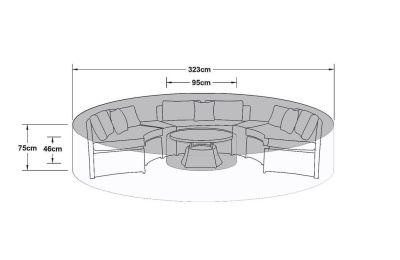 Maze Rattan Half Moon Curved Garden Sofa Set - Garden Furniture Cover