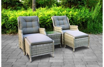 2 seater reclining rattan garden furniture set deals