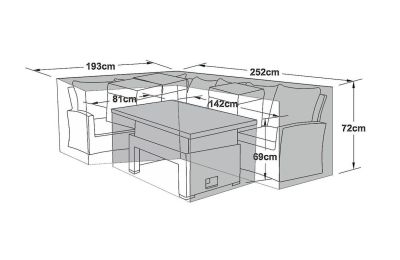 Maze Kingston Corner Dining Set with Rising Table Garden Furniture Cover