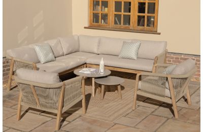 Maze - Rope Weave Martinique Corner Sofa Set with Lounge Chairs