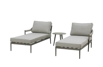 Maze - Florence Rope Weave Double Sun loungers With Round Coffee Table