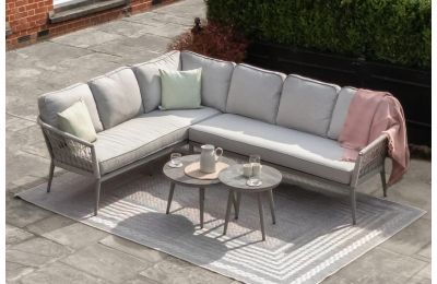 Maze - Rope Weave Monaco  Large Corner Sofa Set - Cool Linen