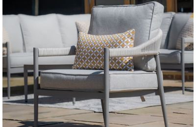 Maze - Florence Rope Weave Lounge Armchair - Cool Linen