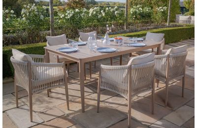 Maze - Havana Rope Weave 6 Rectangular Dining Set