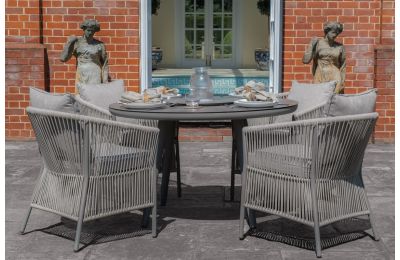 Maze - Maldives Rope Weave 4 Seat Round Dining Set