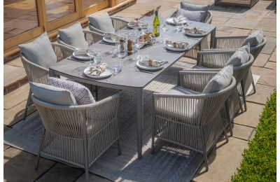 Maze - Maldives Rope Weave 8 Seat Rectangular Dining Set